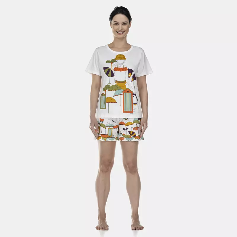 Pijama Feminino Adulto Manga Curta e Short