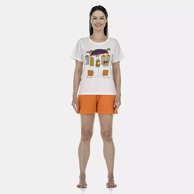 Pijama Feminino Adulto Manga Curta e Short