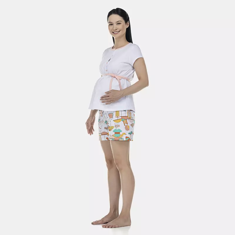Pijama Feminino Gestante Manga Curta e Short