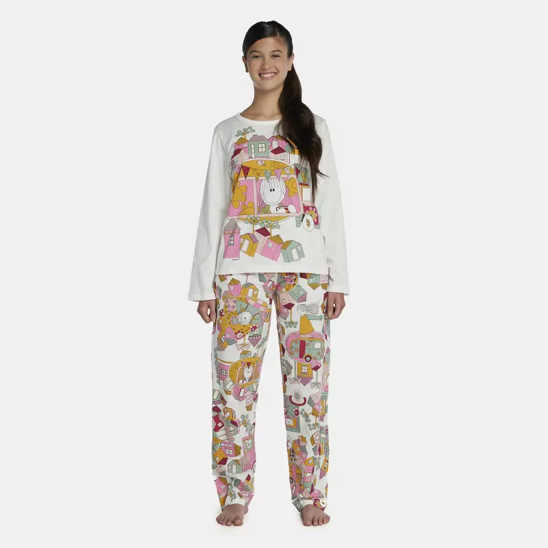 Pijama Feminino Adulto Manga Longa e Calça