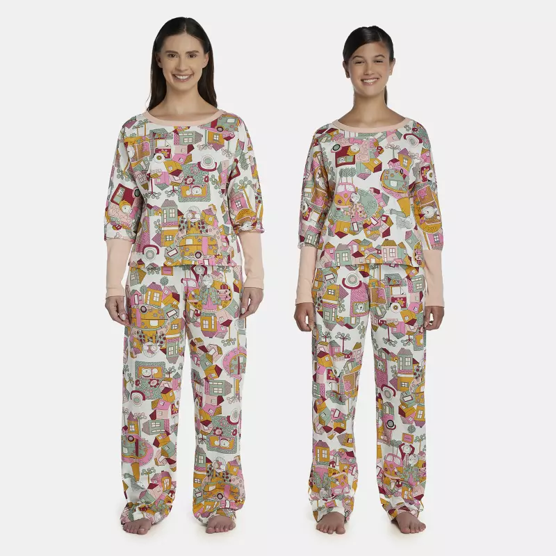 Pijama Feminino Adulto Manga Longa e Calça