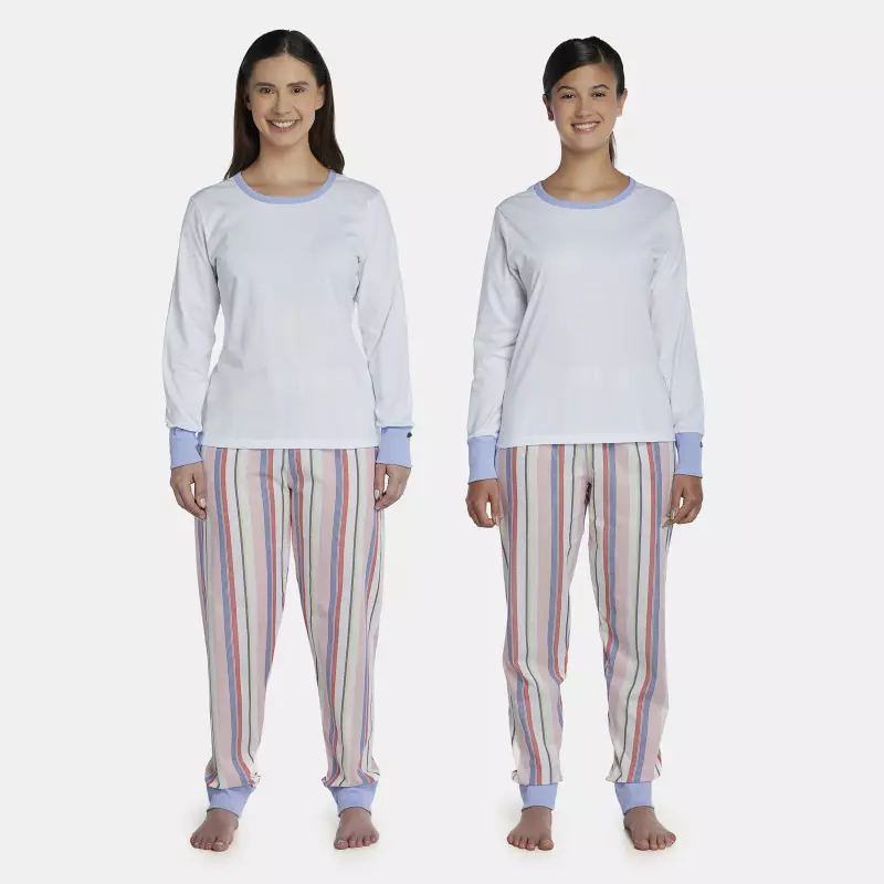 Pijama Feminino Adulto Manga Longa e Calça Flanelada