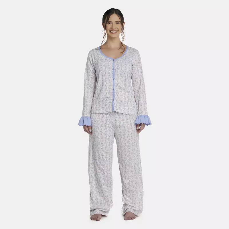 Pijama Feminino Adulto Manga Longa e Calça
