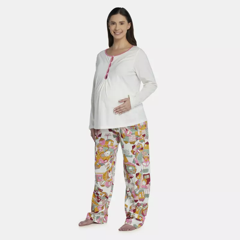 Pijama Feminino Adulto Gestante Manga Longa e Calça