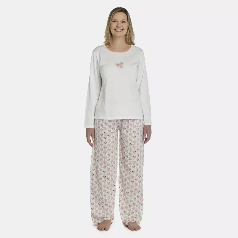 Pijama Feminino Adulto Manga Longa e Calça
