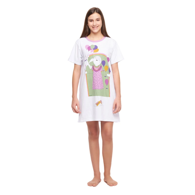 Camisão Feminino Adulto Manga Curta