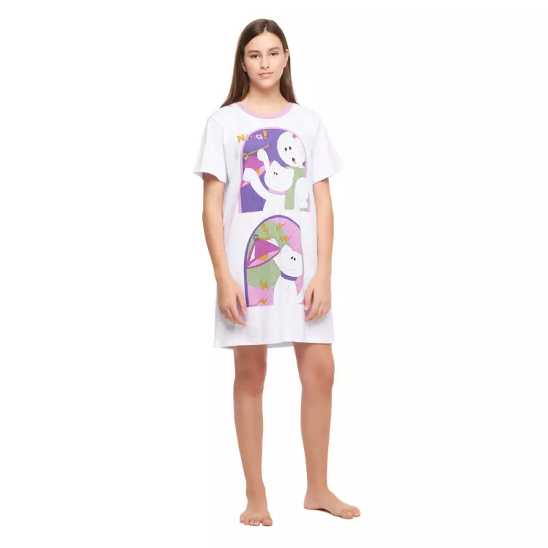 Camisão Feminino Adulto Manga Curta