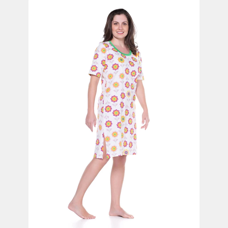 Camisão Feminino Adulto Manga Curta