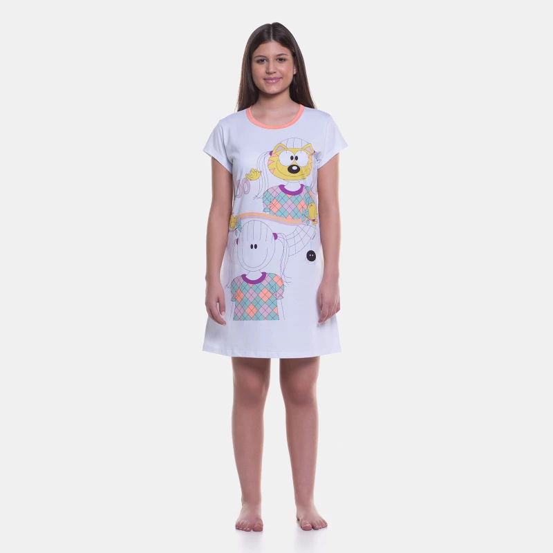 Camisão manga curta cinturado            