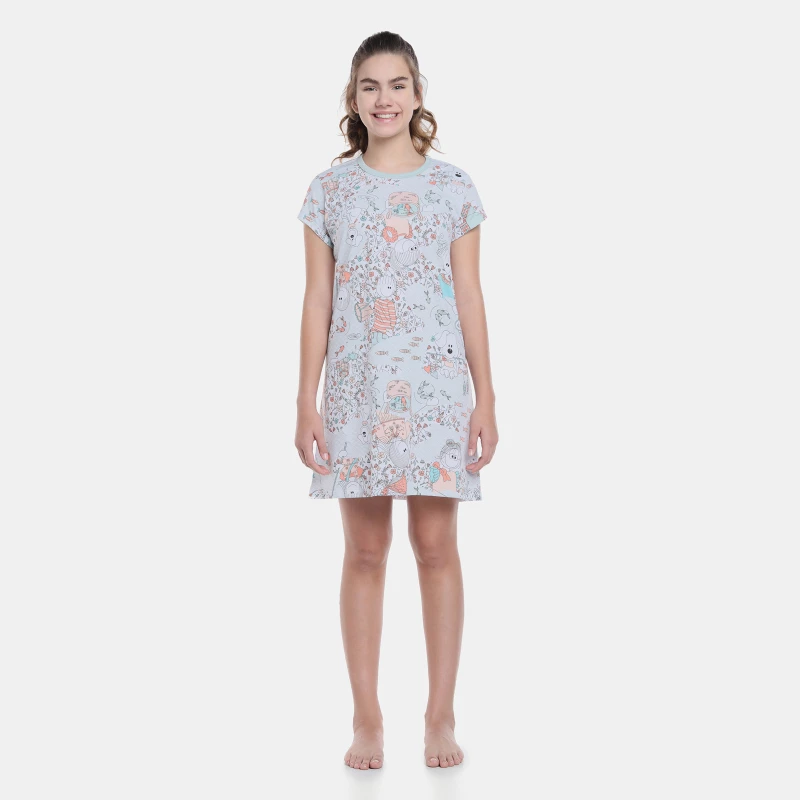 Camisão manga curta cinturado