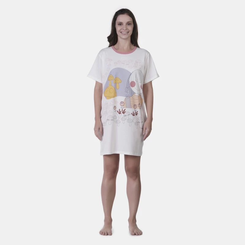 Sonhart Pijamas | Pijama Camisão Feminino manga curta Estampa Pat
