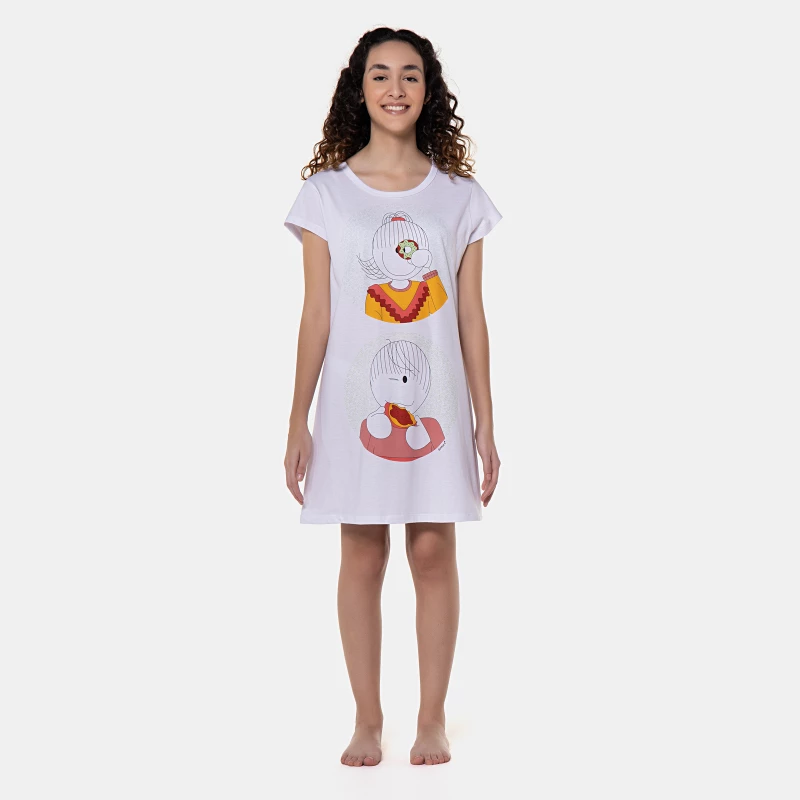 Camisão manga curta cinturado             