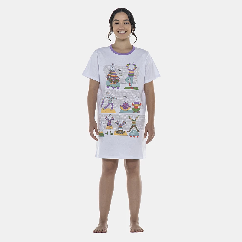 Camisão Feminino Adulto Manga Curta