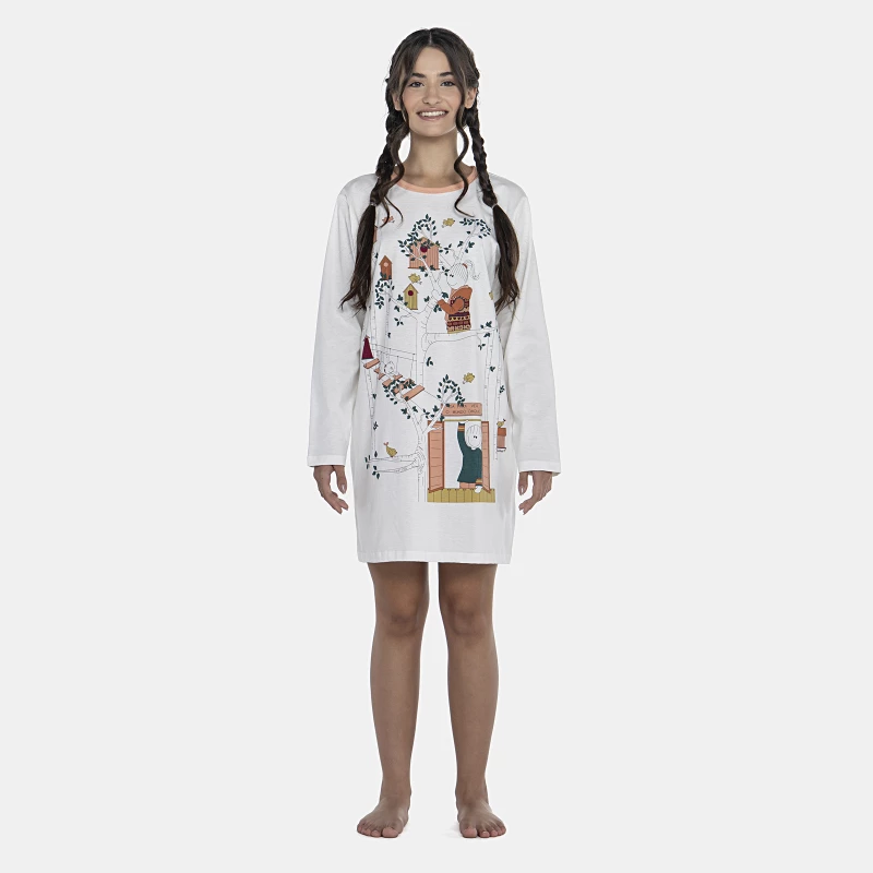 Camisão Feminino Adulto Manga Longa