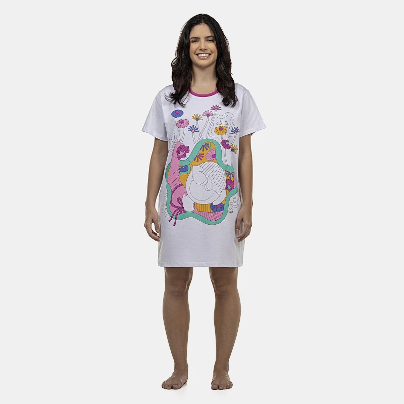 Camisão Feminino Adulto Manga Curta