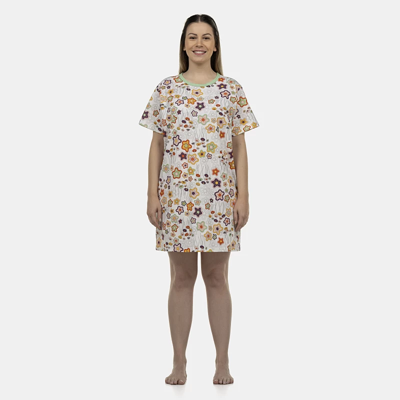 Camisão Feminino Adulto Manga Curta