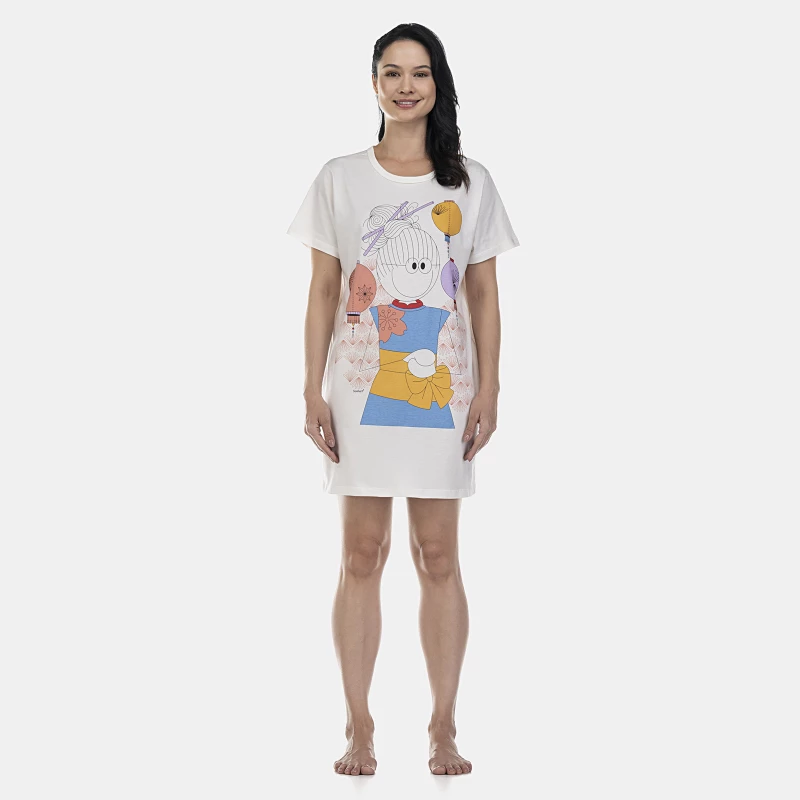 Camisão Feminino Adulto Manga Curta