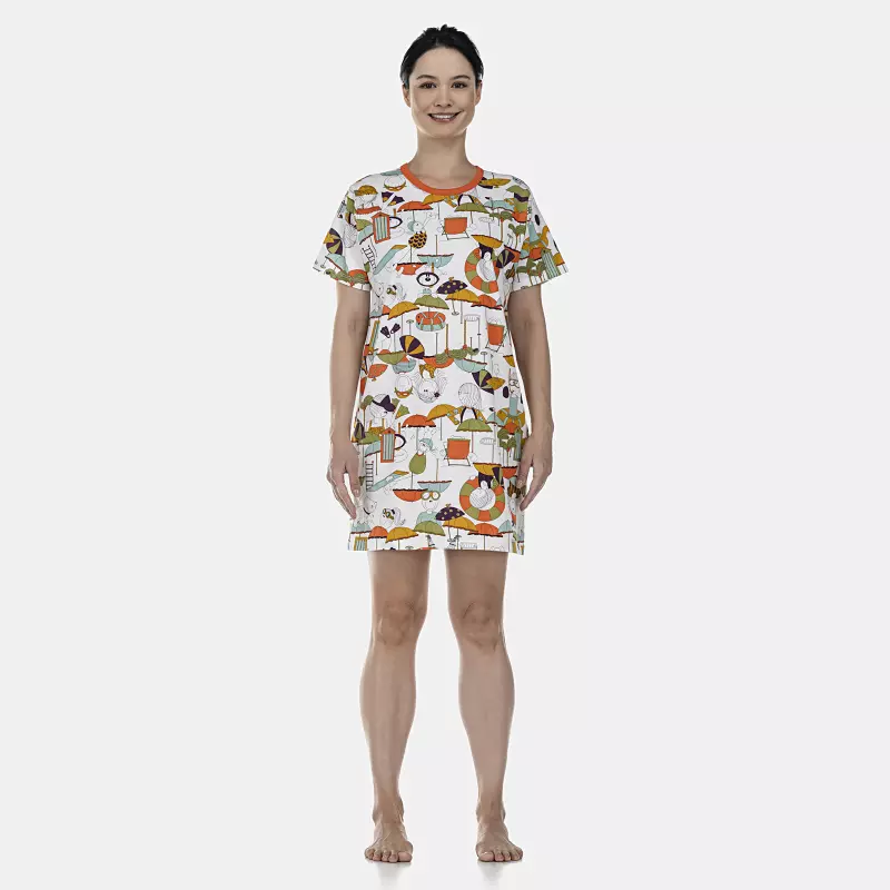 Camisão Feminino Adulto Manga Curta