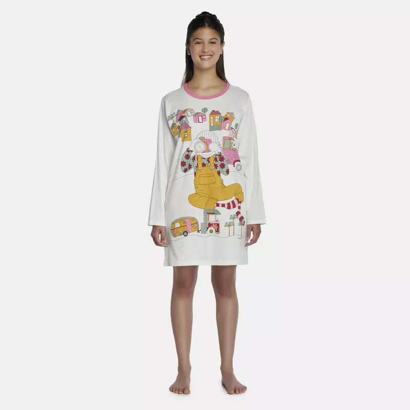 Camisão Feminino Adulto Manga Longa