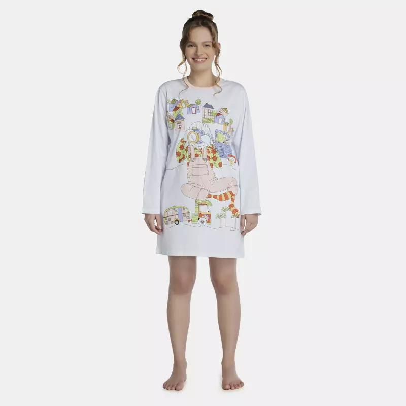 Camisão Feminino Adulto Manga Longa