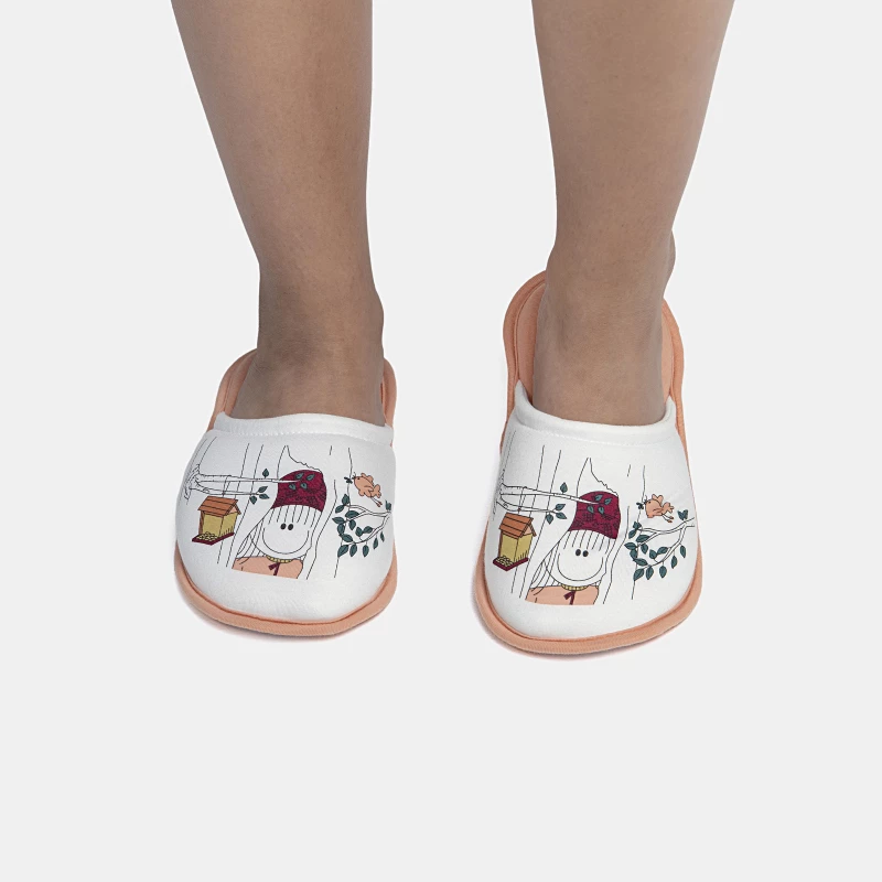 Pantufa Feminina Adulto Fechada Com Estampa Local
