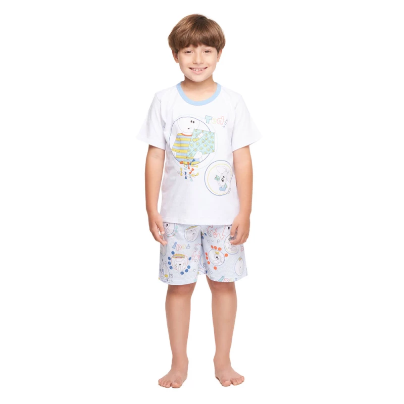 Conjunto Masculino Kids Manga Curta e Bermuda