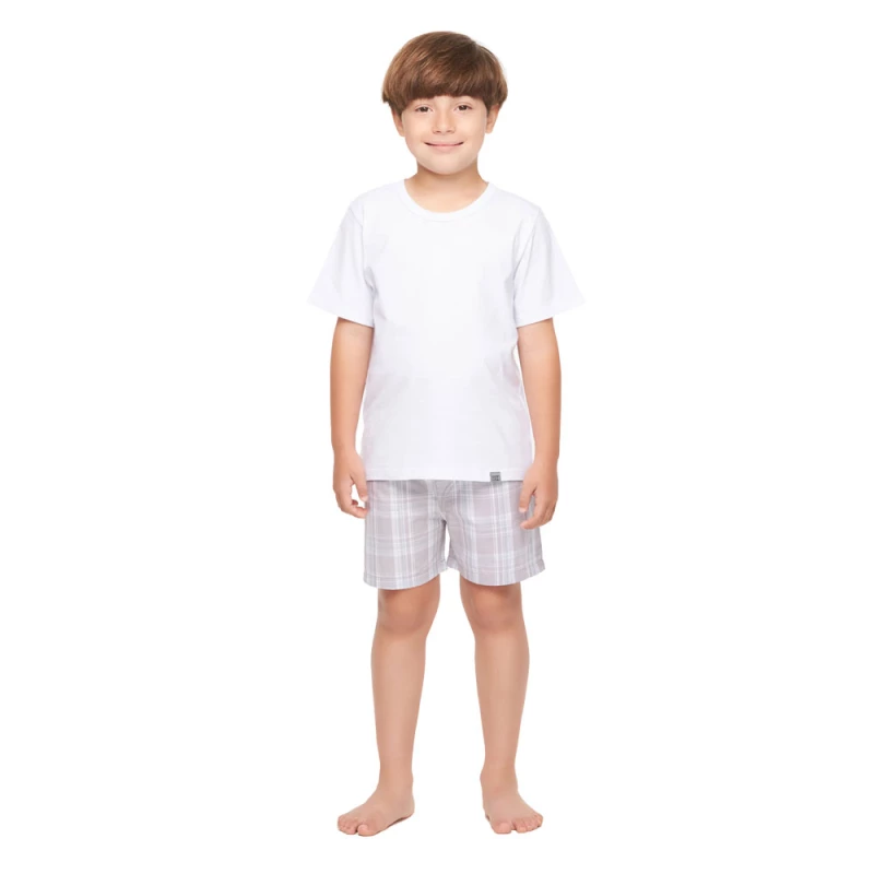 Pijama Infantil Masculino manga curta e short    