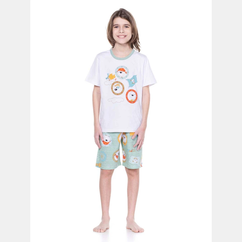 PIJAMA MANGA CURTA E BERMUDA