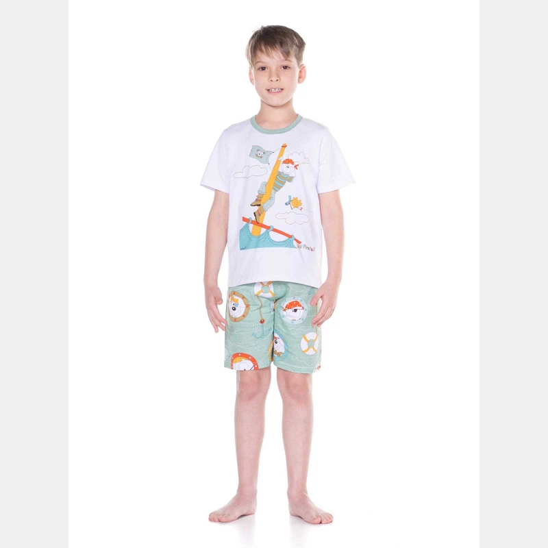 Compre Online Pijama Masculino Infantil Manga Curta E Bermuda Bill