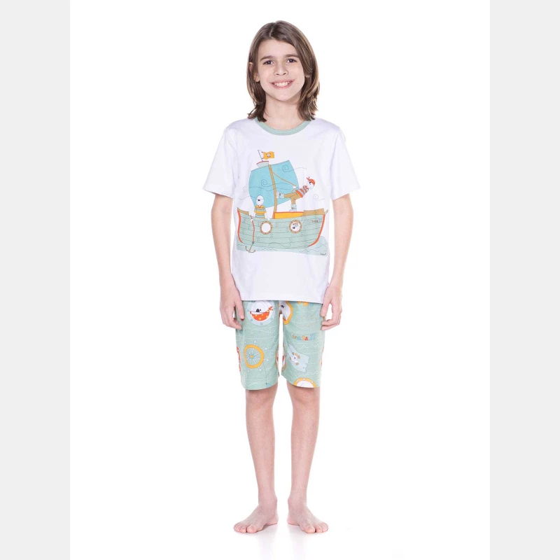 PIJAMA MANGA CURTA E BERMUDA