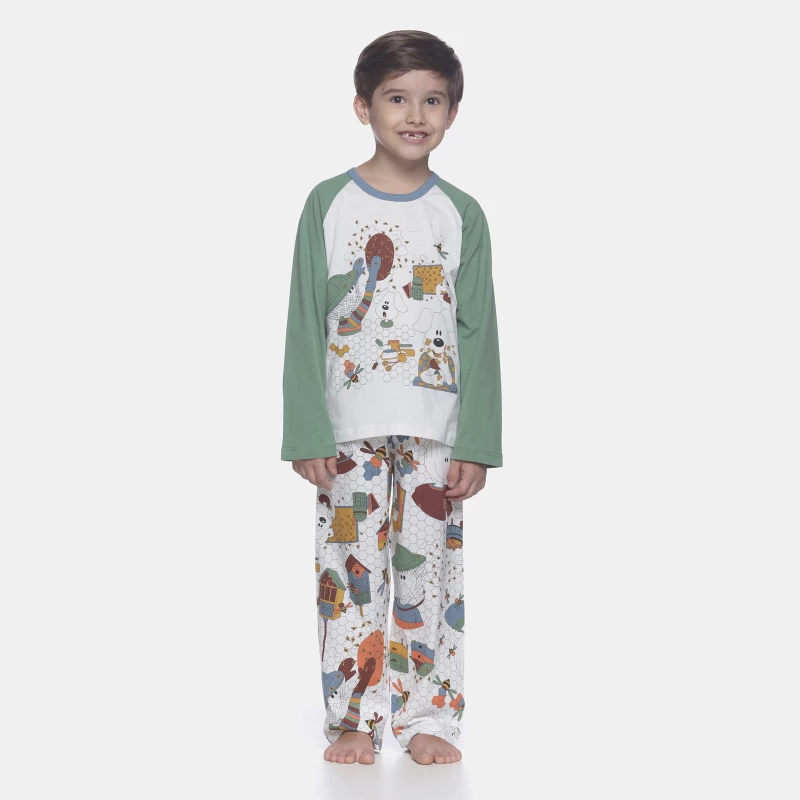 Pijama manga longa e calça