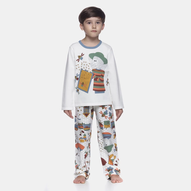 Conjunto Masculino Kids Manga Longa e Calça Moletinho