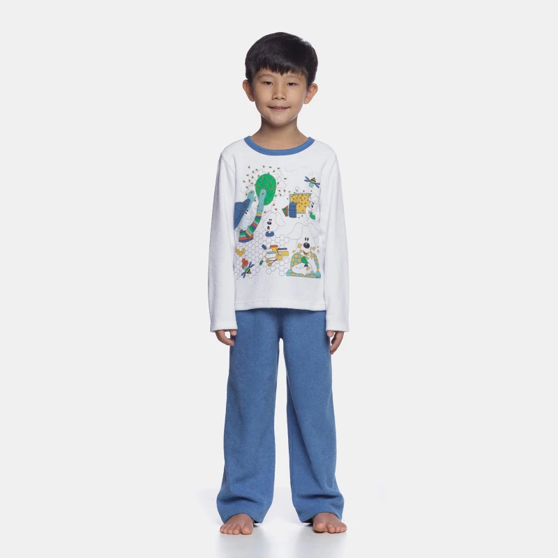 Pijama manga longa e calça        
