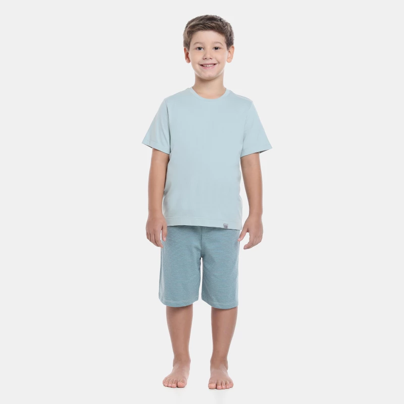 Pijama manga curta e bermuda