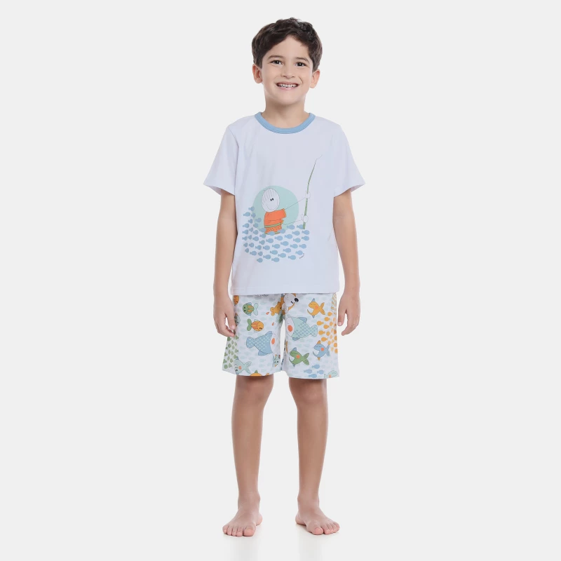 Pijama manga curta e bermuda      