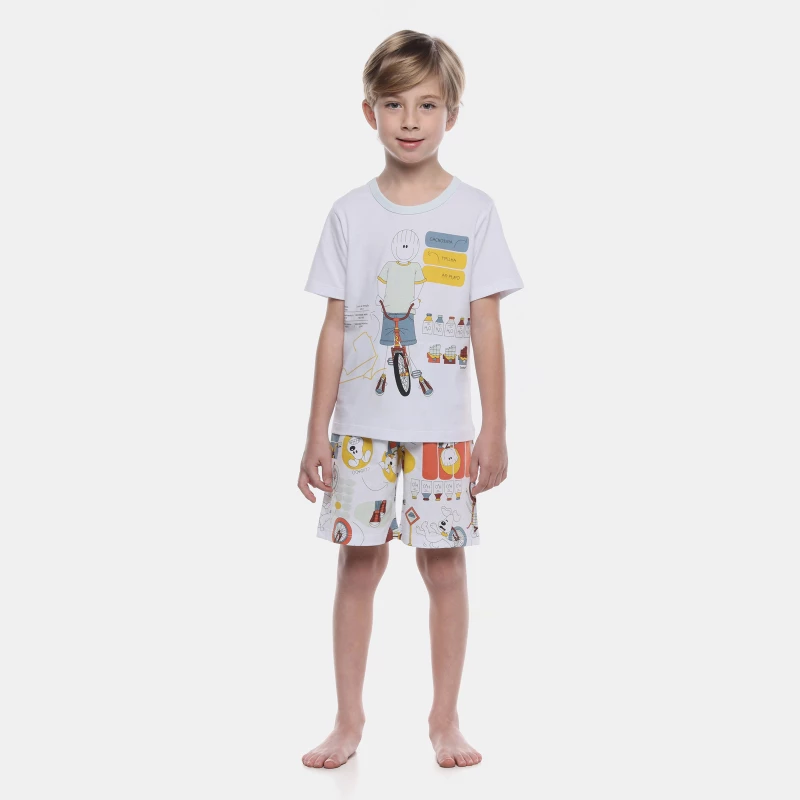 Pijama Manga Curta e Bermuda