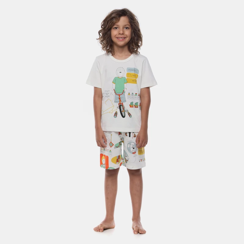 Pijama Manga Curta e Bermuda