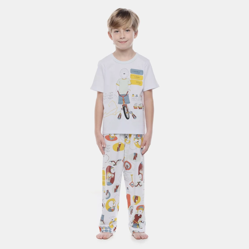 Pijama manga curta e calça