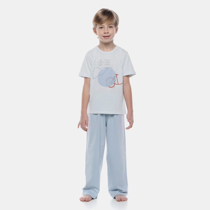 Pijama Manga Curta e Calça