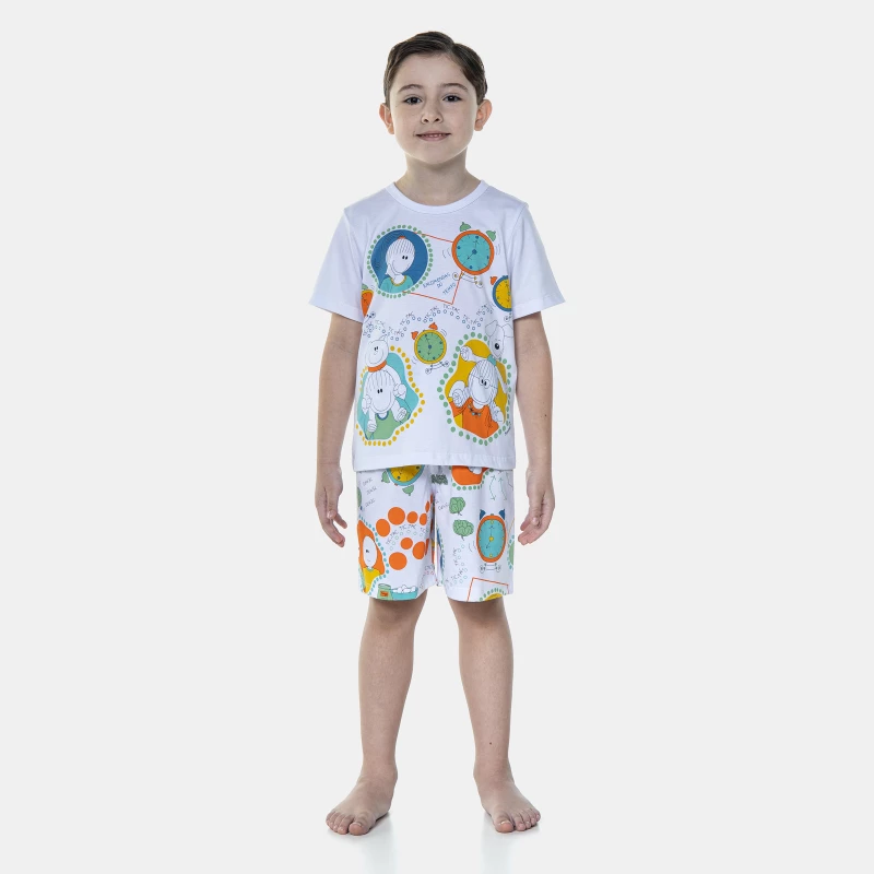 Pijama Manga Curta e Bermuda
