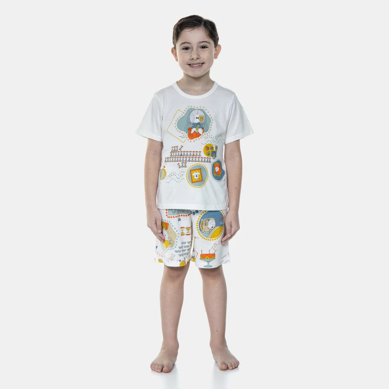 Pijama Manga Curta e Bermuda