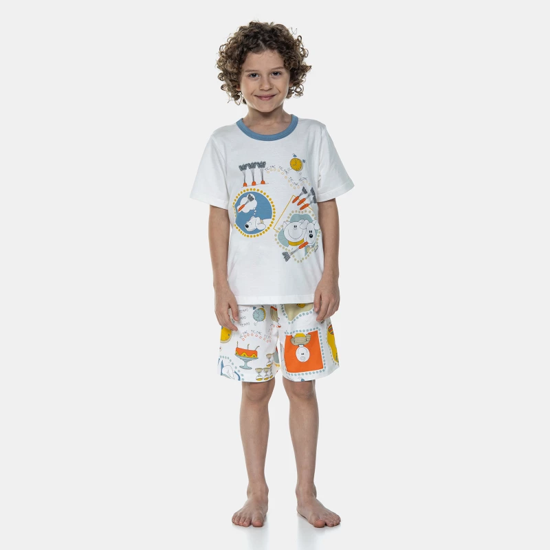 Pijama Manga Curta e Bermuda