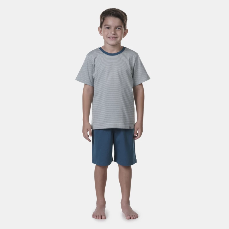 Pijama manga curta e bermuda