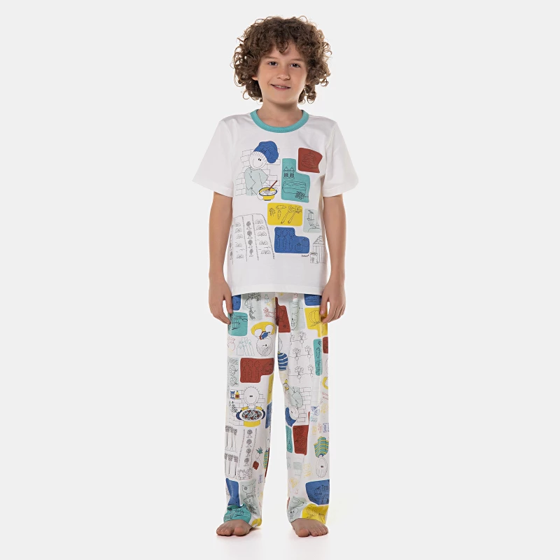 Pijama manga curta e calça
