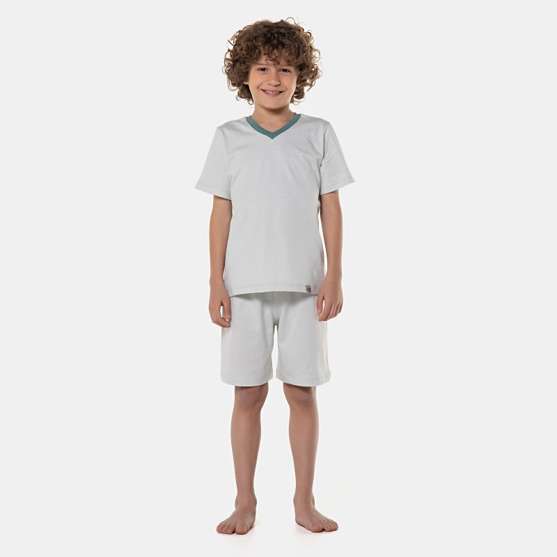Pijama manga curta e bermuda