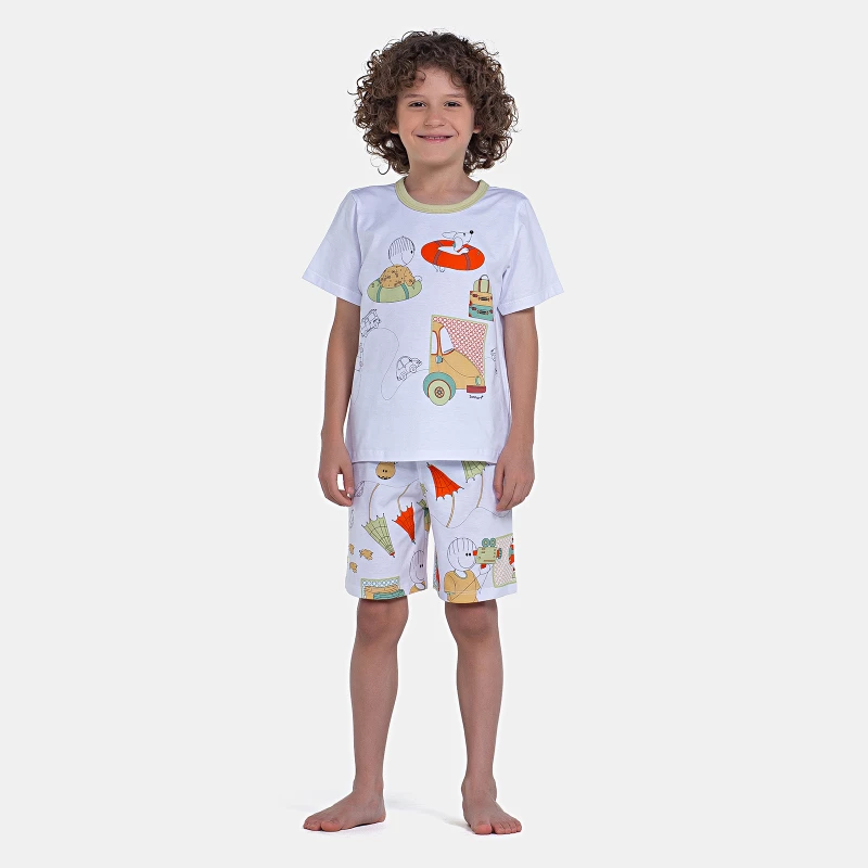 Pijama Manga Curta e Bermuda