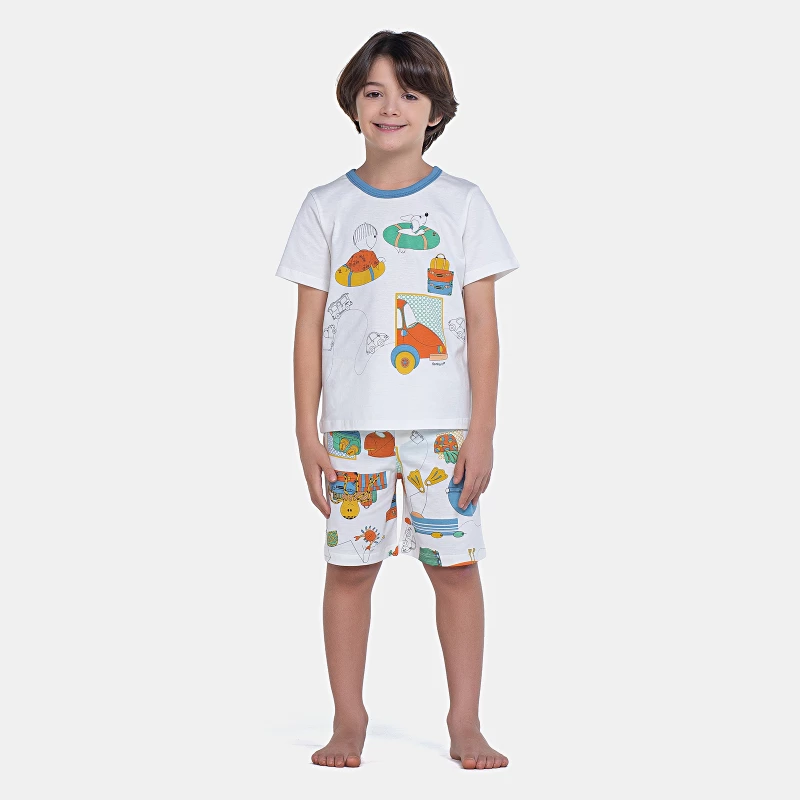 Pijama Manga Curta e Bermuda