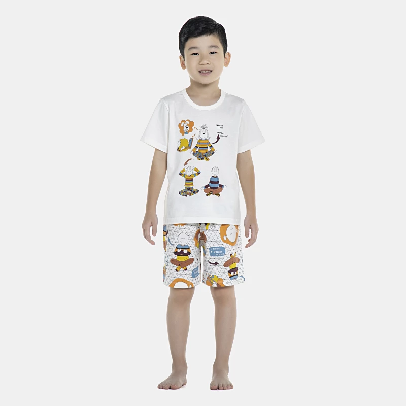Pijama Masculino Kids Manga Curta e Bermuda