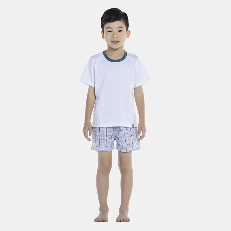 Pijama Masculino Kids Manga Curta e Short Tricoline