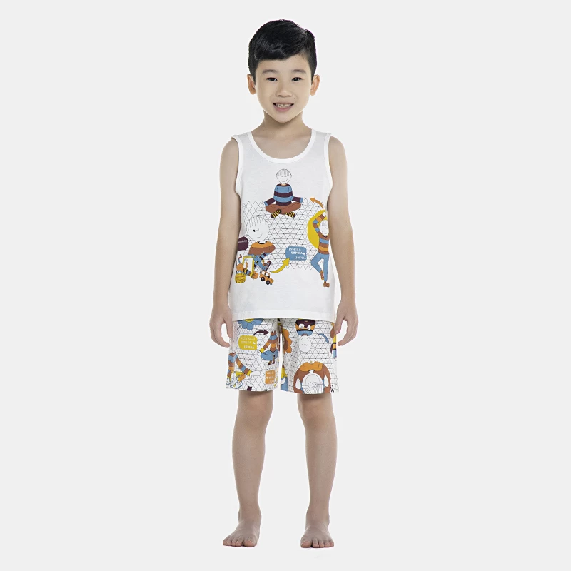 Pijama Masculino Kids  Regata e Bermuda